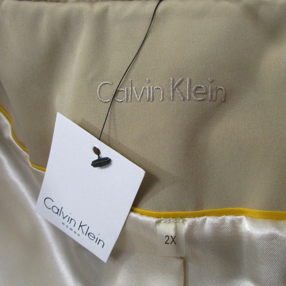 SOLDCalvin Klein Sz Khaki Belted Trench Coat NEW - Picture 7 of 8